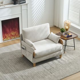 Foldable sofa bed recliner, 3-in-1 convertible sleeper, mid-century modern decor, suitable for small spaces, with three pillows