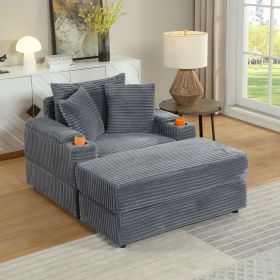 sofa With 2 toss pillows and a ottoman ,Comfy Sofa- Deep Seat Couch for Living Room
