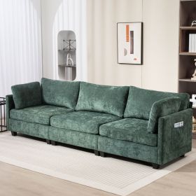 111.42*32.28" XXXL 3-Seater Chenille Deep Sofa,Comfy 3-Seater Chenille Fabric Couch,Conforms to body curves,Cloud-soft sitting