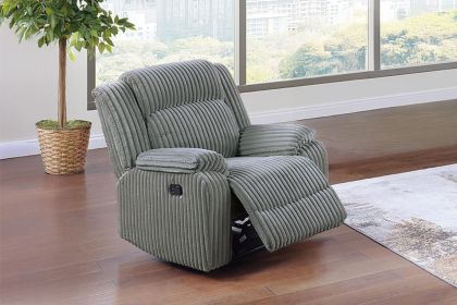 Smoke Fur Like Corduroy 1pc Motion Recliner Chair Living Room Reclining Couch Plush Textured Seat