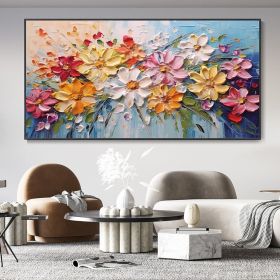 Hand Painted Oil Painting Abstract Flower oil Painting On Canvas Boho Wall Decor Original Floral Painting Large Textured Wall Art Custom Living r (style: 01, size: 100x150)