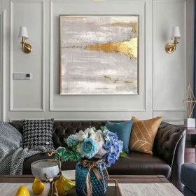 Gold Wall Decor Gold and White Wall Art Gold Leaf Painting Boho Wall Decor Gold Abstract Wall Art (style: 01, size: 50x50cm)