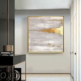 Gold Wall Decor Gold and White Wall Art Gold Leaf Painting Boho Wall Decor Gold Abstract Wall Art (style: 01, size: 100x100cm)