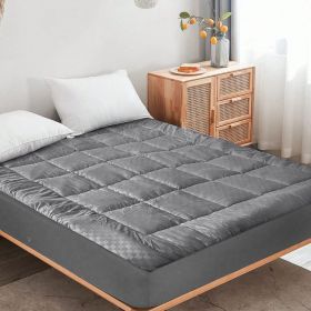 Solid-color embossed mattress bedspread, Twin size (Color: gray)