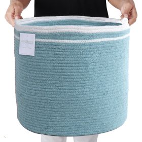 Large Recycled Cotton Rope Basket Blanket Storage Basket Pillows Toys Towels Laundry and Living Room Organization 15.8x13.8 Inches   Eco friendly (Brand: Eco Living)