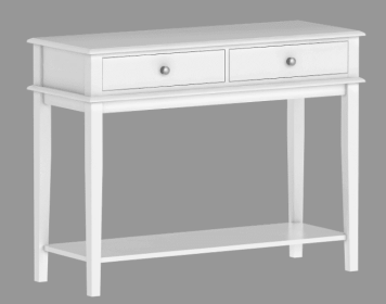 Modern Console Table with Drawers and Storage Shelf;  Entry Hallway Table for Living Room;  Sofa End Table (Color: White)