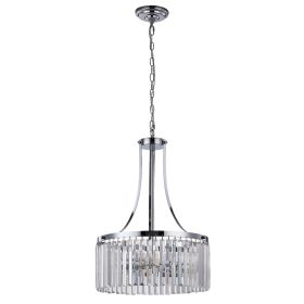 3 Light crystal pendant light (Color: Chrome)