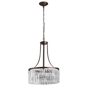 3 Light crystal pendant light (Color: Oil Rubbed Bronze)